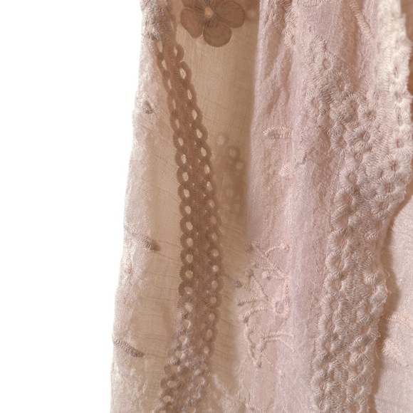 Solitaire M Pink Floral Embroidered Short Sleeve Open Front Cardigan Kimono - Picture 5 of 8